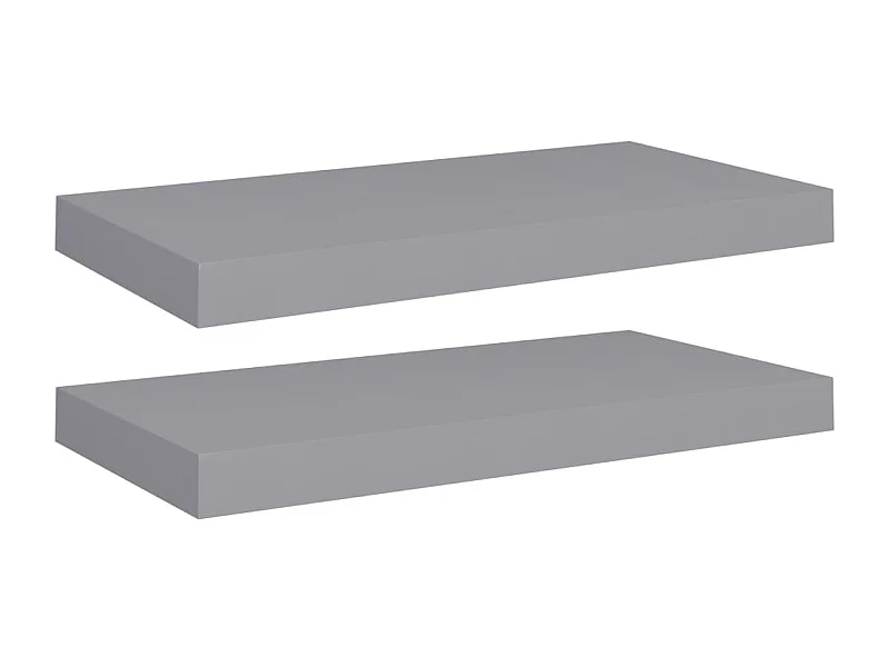 Étagères murales flottantes 2 pcs Gris 50x23x3,8 MDF