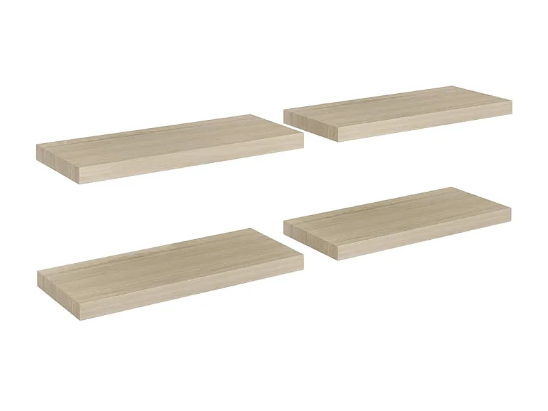 Étagères murales flottantes 4 pcs Chêne 60x23,5x3,8 MDF