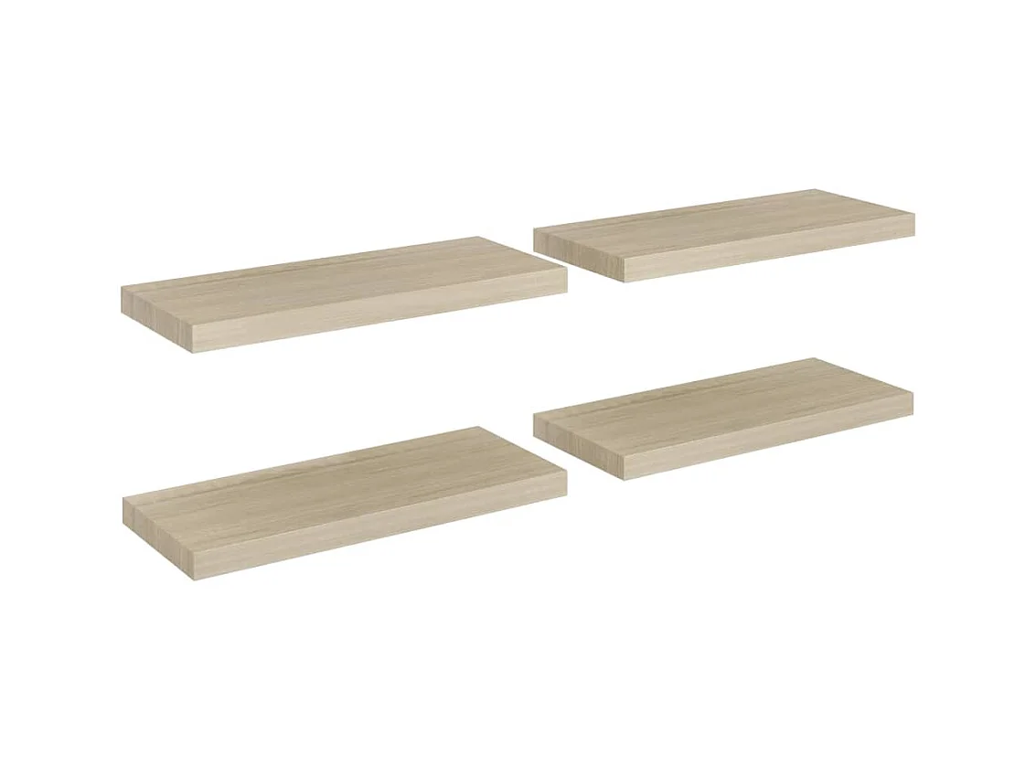 Étagères murales flottantes 4 pcs Chêne 60x23,5x3,8 MDF