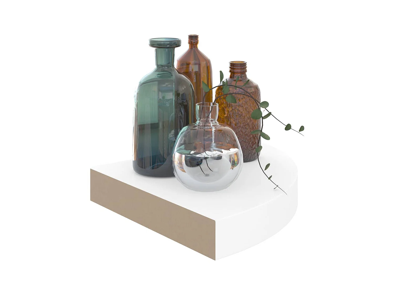 Étagères d'angle flottantes 2pcs Blanc brillant 25x25x3,8 MDF