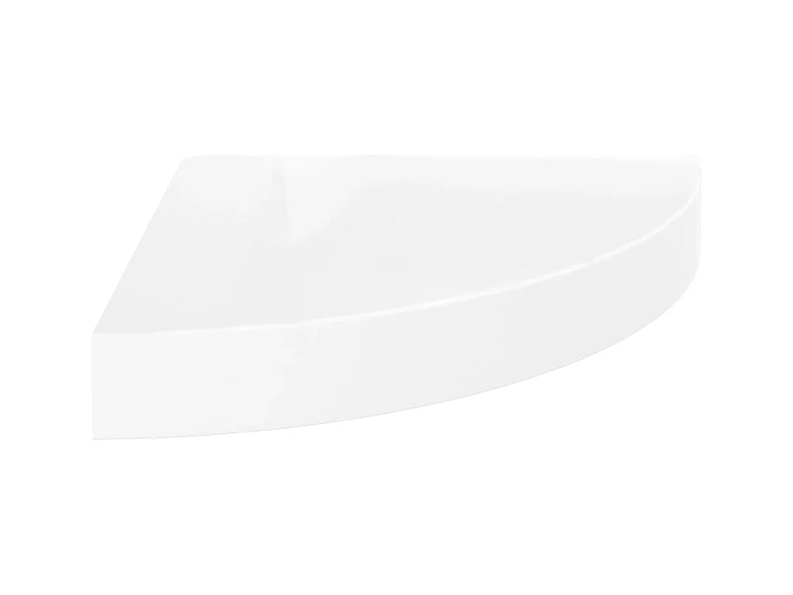 Étagères d'angle flottantes 2pcs Blanc brillant 25x25x3,8 MDF