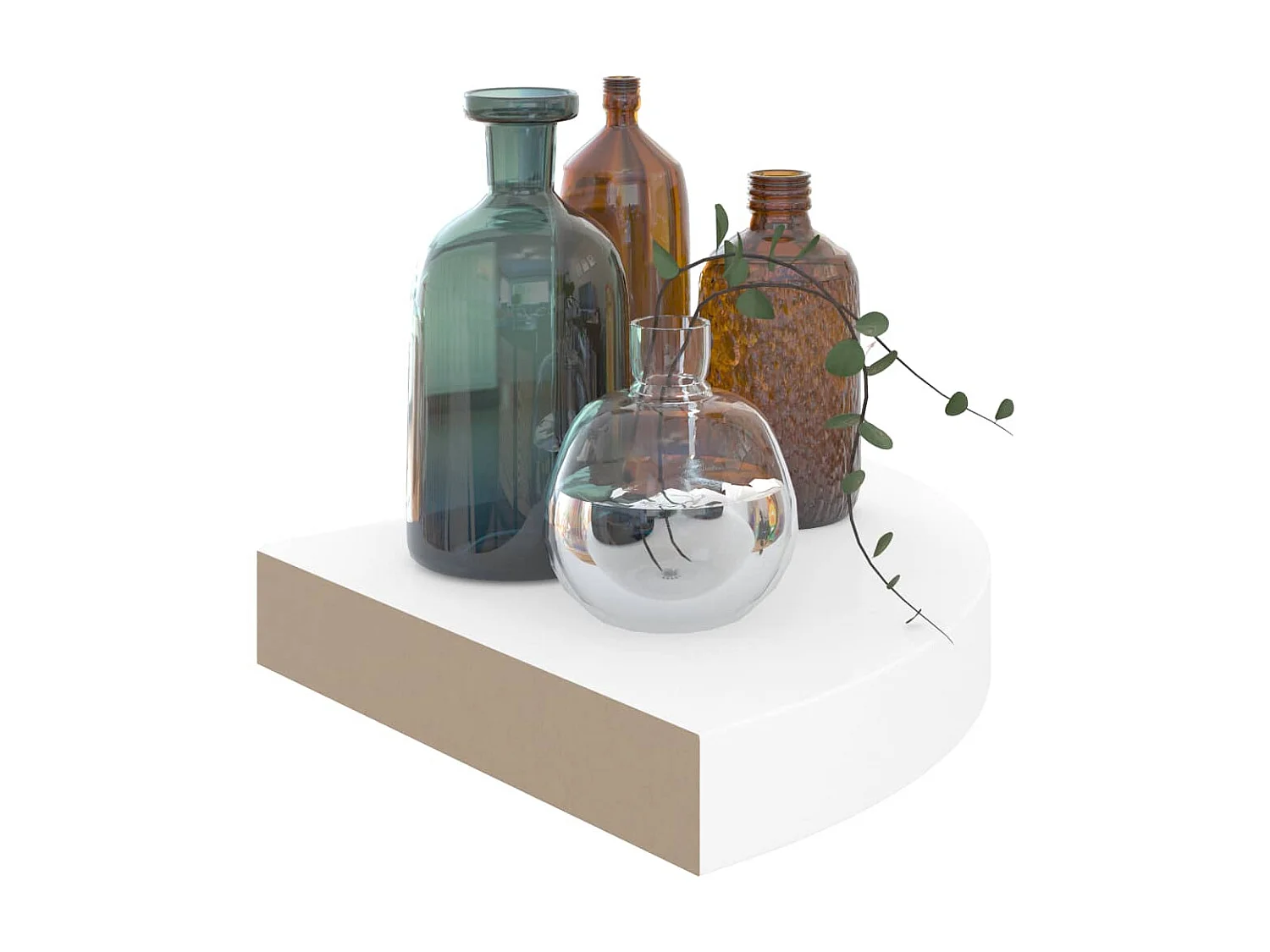 Étagères d'angle flottantes 2pcs Blanc brillant 25x25x3,8 MDF