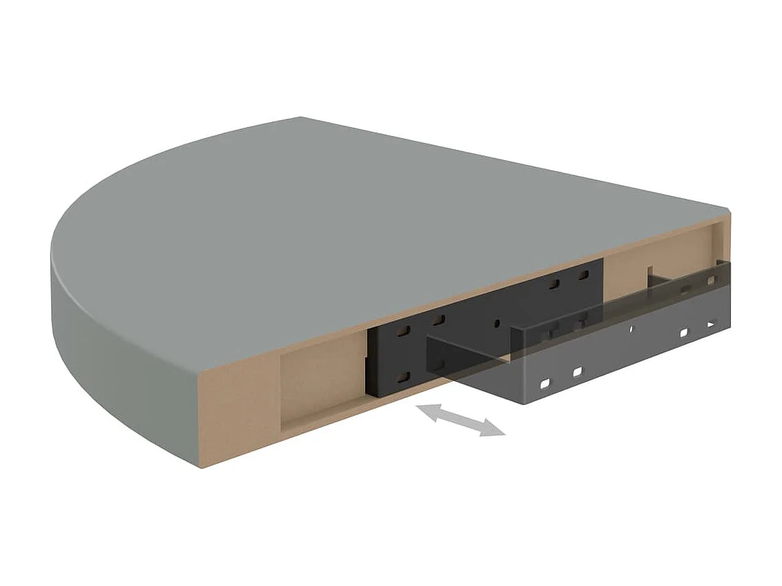 Étagères d'angle flottantes 2 pcs Gris 35x35x3,8 MDF
