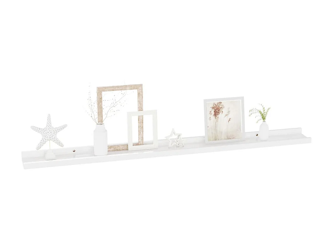 Étagères murales 2 pcs Blanc brillant 100x9x3