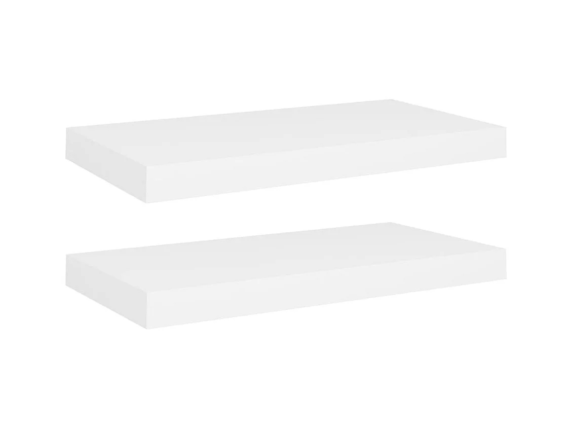 Étagères murales flottantes 2 pcs Blanc 50x23x3,8 MDF
