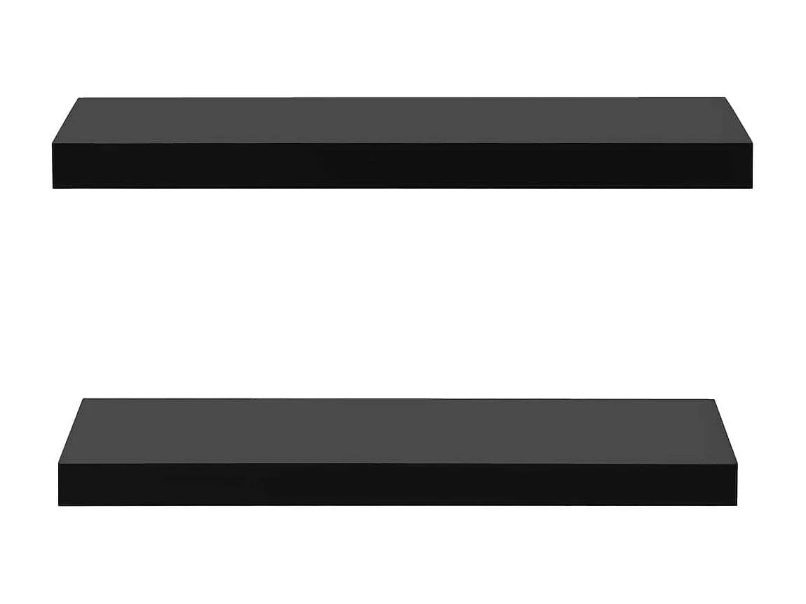 Étagères murales flottantes 2 pcs Noir 60x20x3,8