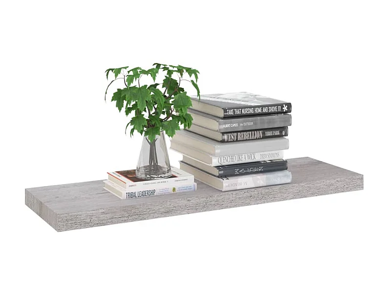 Étagère murale flottante Gris béton 80x23,5x3,8 MDF