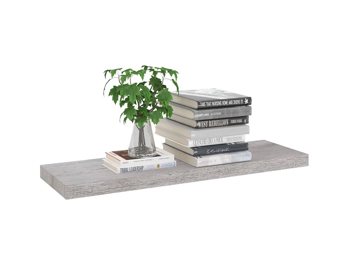 Étagère murale flottante Gris béton 80x23,5x3,8 MDF