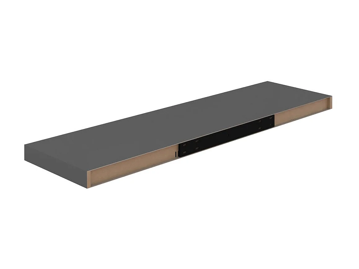 Étagère murale flottante 2 pcs Gris brillant 90x23,5x3,8 MDF