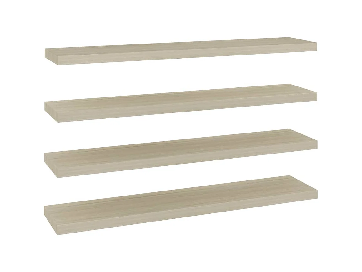 Étagères murales flottantes 4 pcs Chêne 120x23,5x3,8 MDF