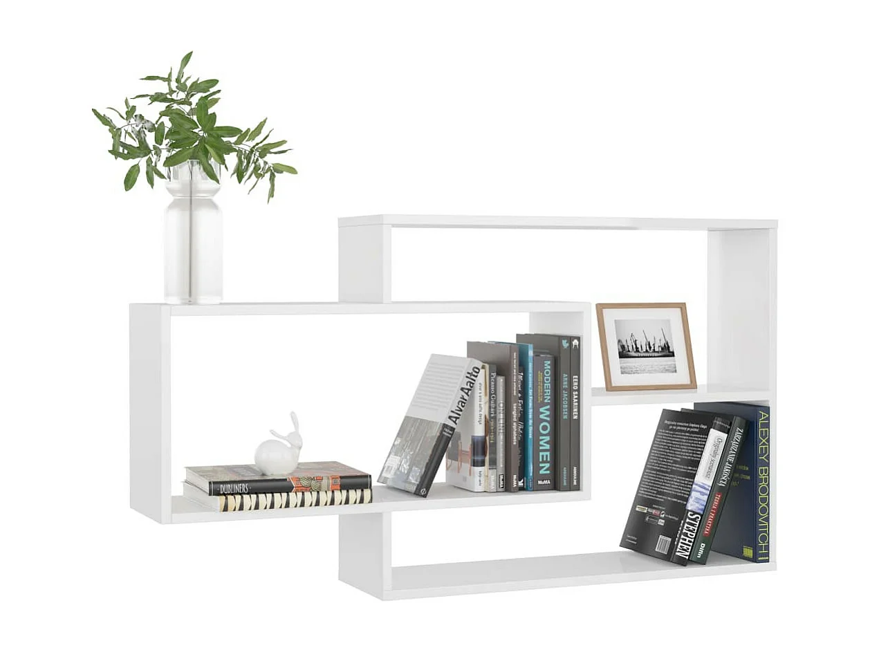 Étagères murales Blanc brillant 104x20x60