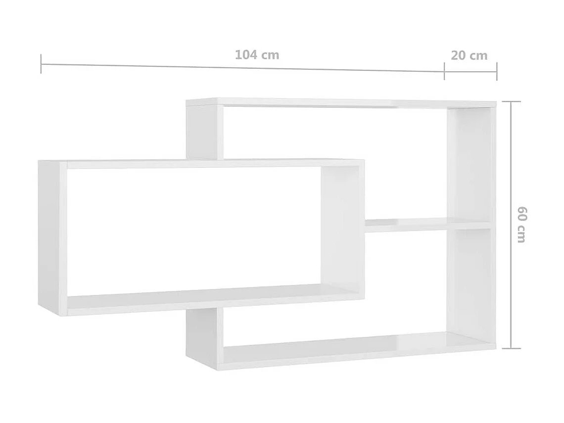 Étagères murales Blanc brillant 104x20x60