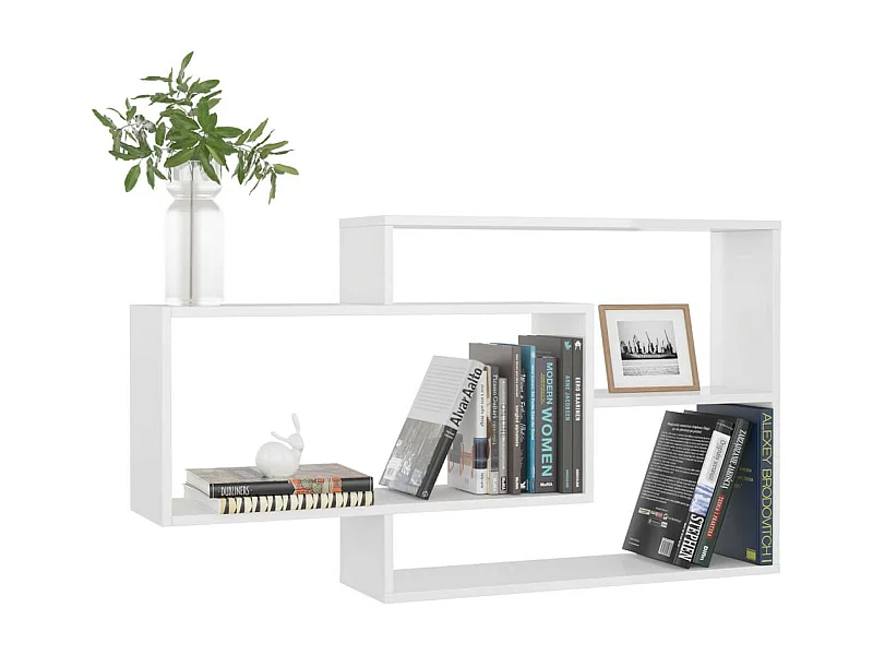 Étagères murales Blanc brillant 104x20x60