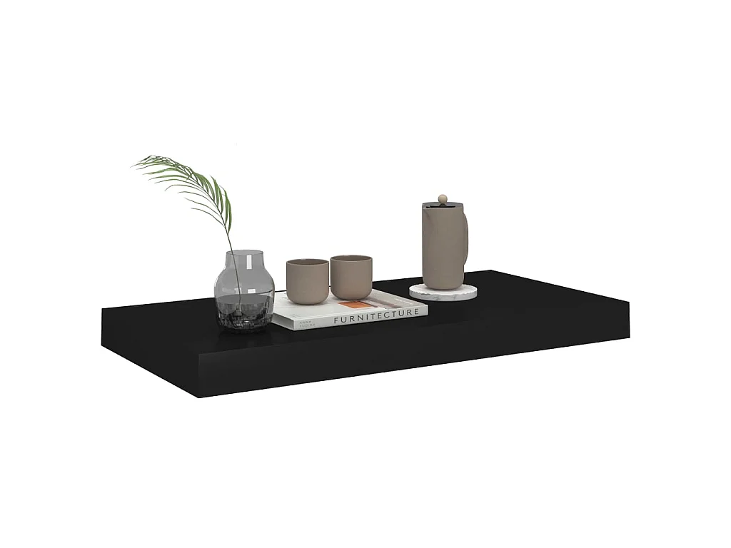 Étagères murales flottantes 4 pcs Noir 50x23x3,8 MDF