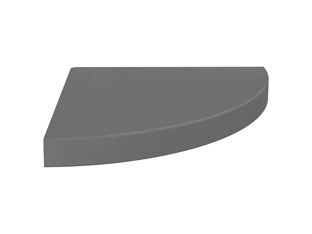 Étagère d'angle flottante Gris brillant 35x35x3,8 MDF