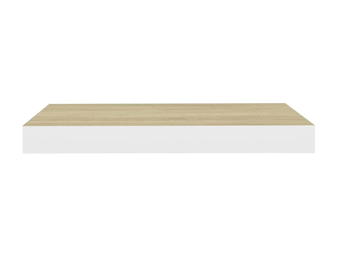 Étagères flottantes 4 pcs Chêne et blanc 50x23x3,8 MDF