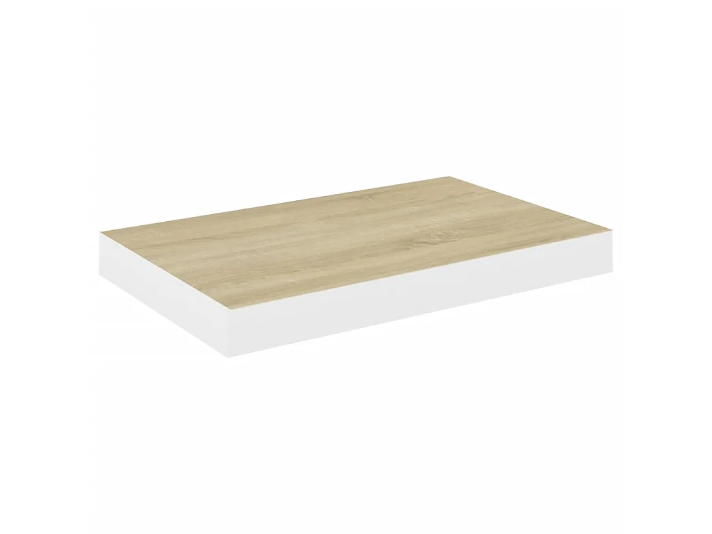 Étagères flottantes 4 pcs Chêne et blanc 50x23x3,8 MDF