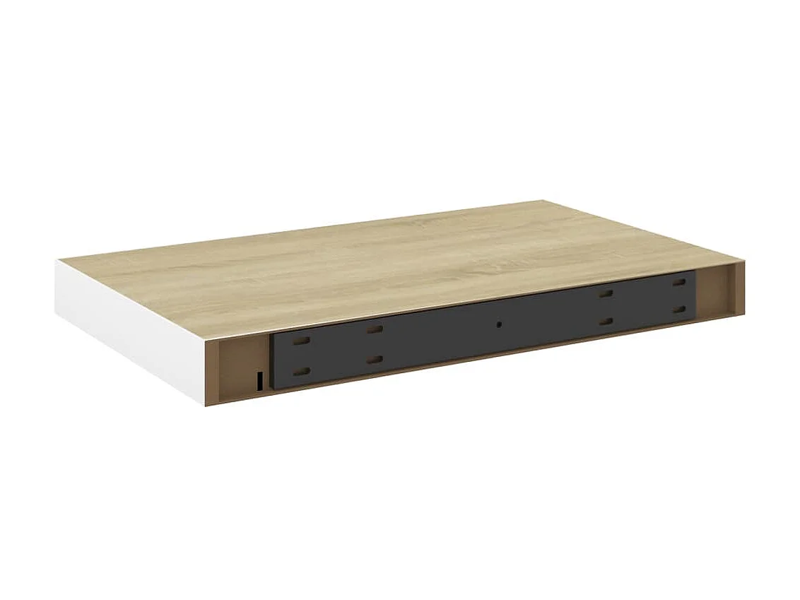 Étagères flottantes 4 pcs Chêne et blanc 50x23x3,8 MDF