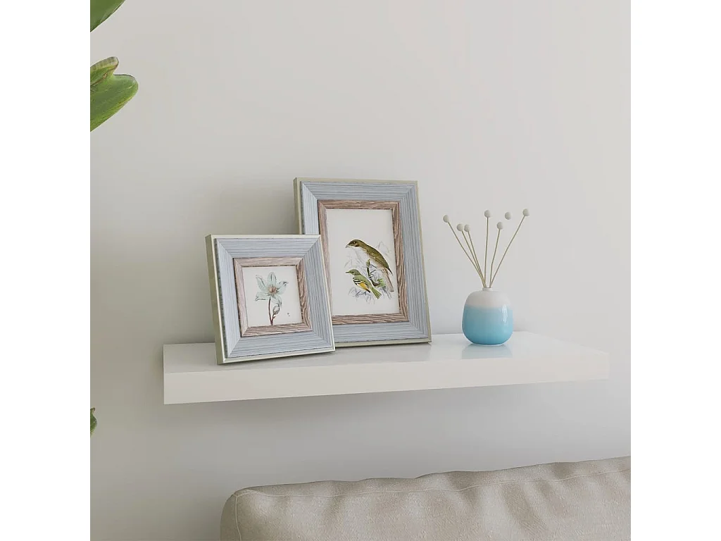 Étagère murale flottante Chêne et blanc 60x23,5x3,8 MDF