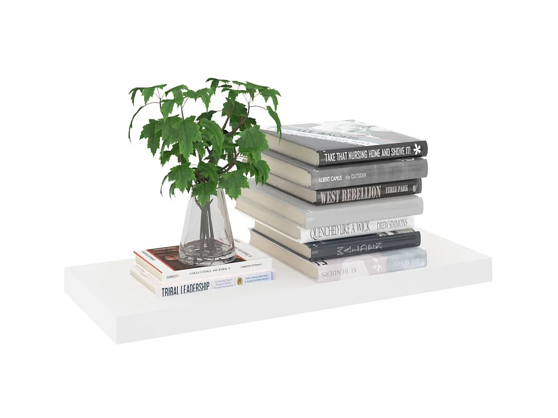 Étagère murale flottante Chêne et blanc 60x23,5x3,8 MDF