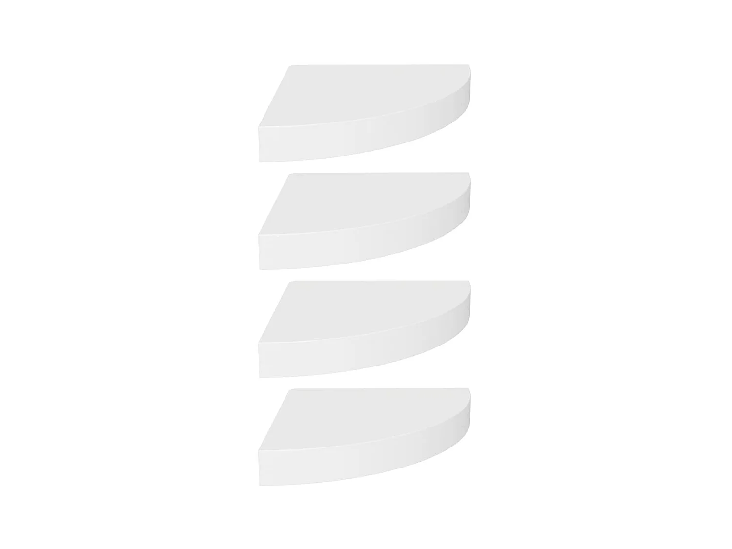 Étagères d'angle flottantes 4 pcs Blanc 25x25x3,8 MDF