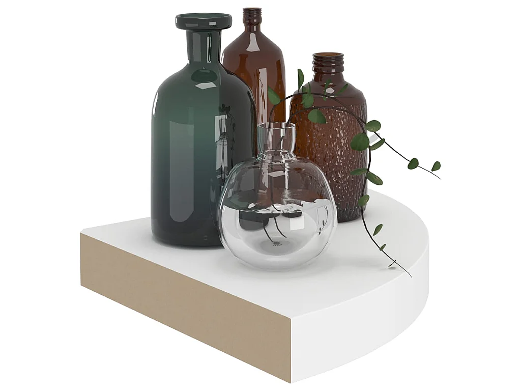 Étagères d'angle flottantes 4 pcs Blanc 25x25x3,8 MDF