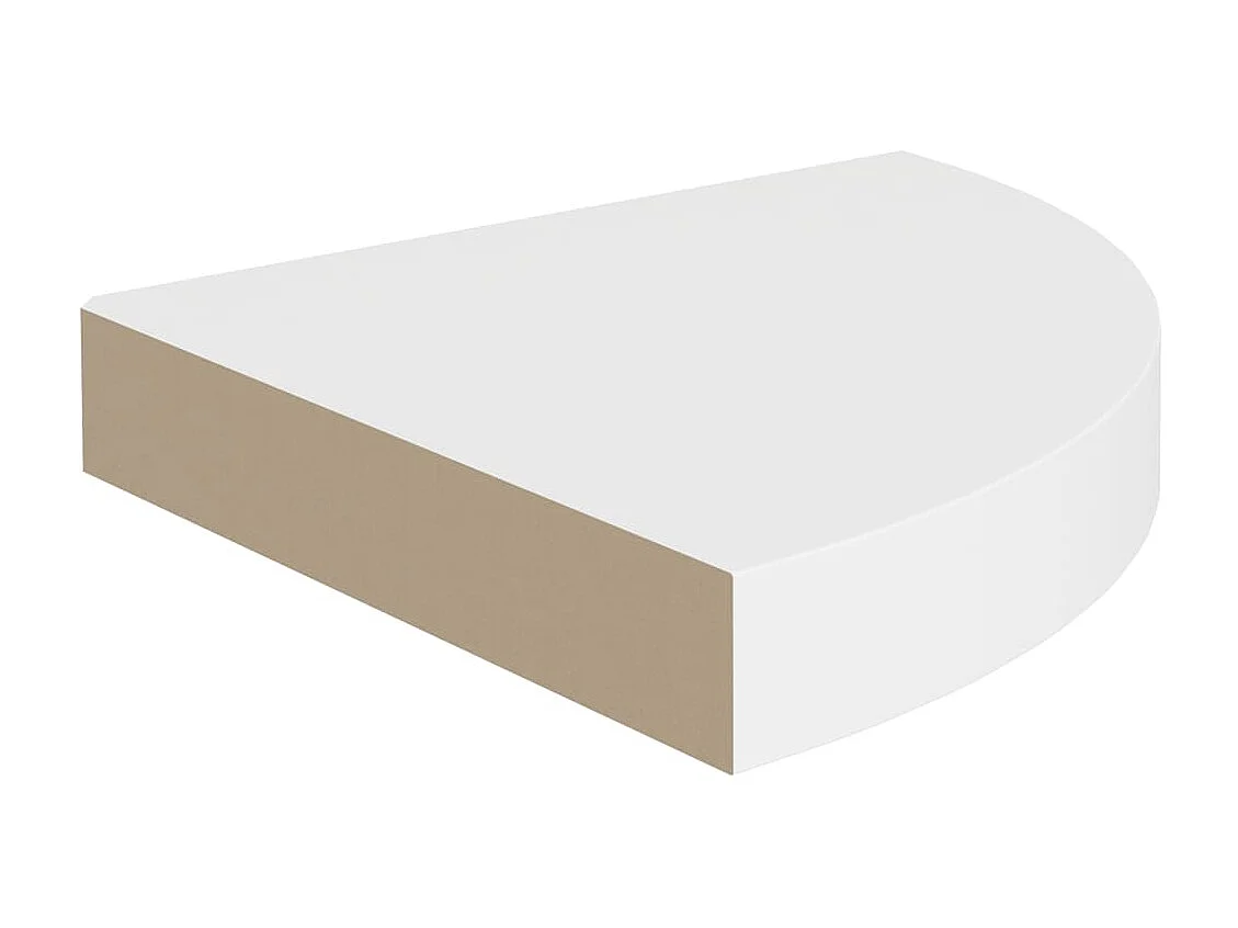 Étagères d'angle flottantes 4 pcs Blanc 25x25x3,8 MDF