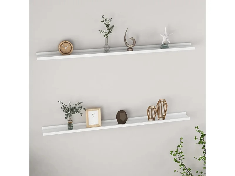 Étagères murales 2 pcs Blanc 115x9x3