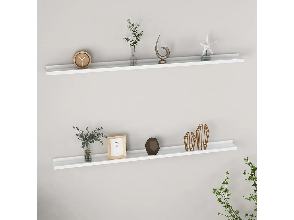 Étagères murales 2 pcs Blanc 115x9x3