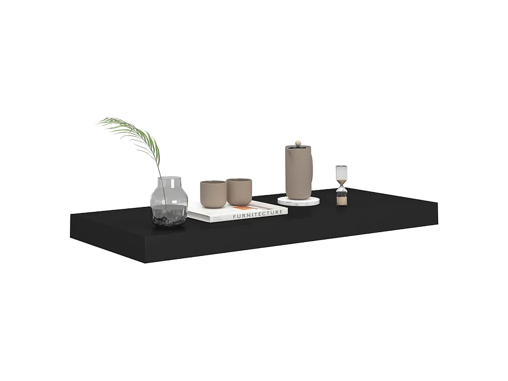 Étagères murales flottantes 2 pcs Noir 60x23,5x3,8 MDF