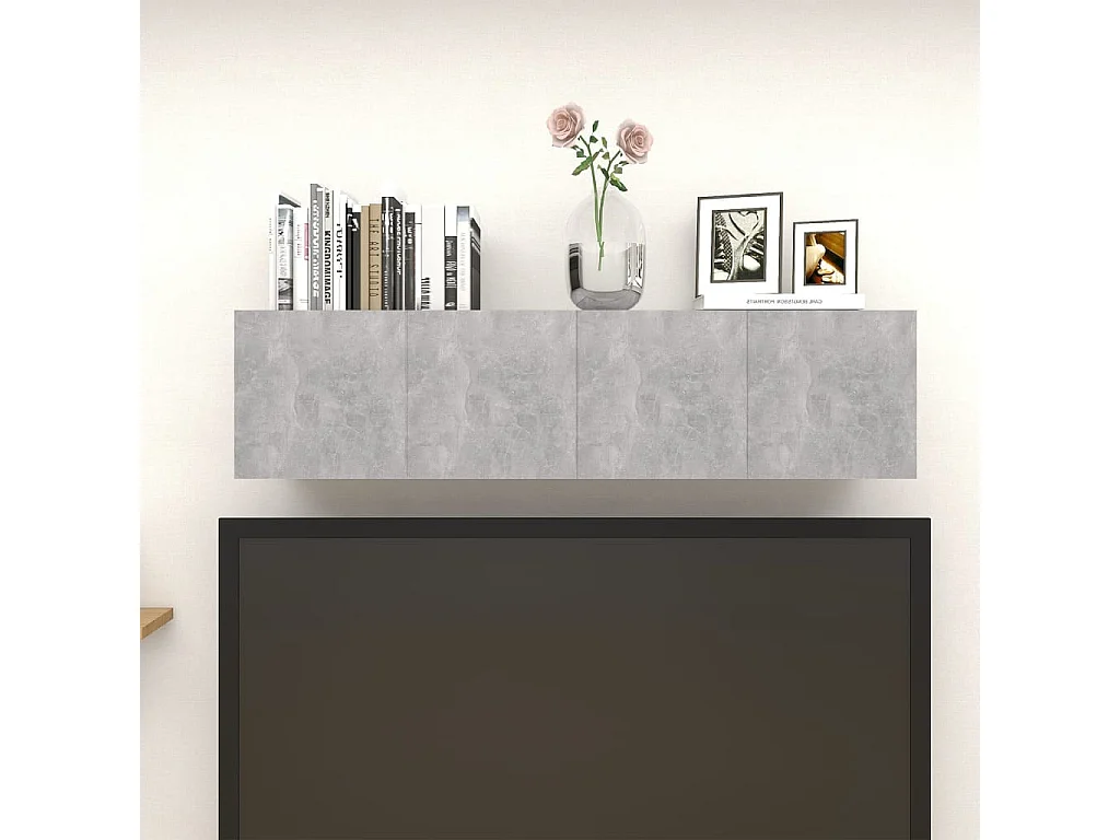 Étagère murale 4 pcs Gris béton 30,5x30x30
