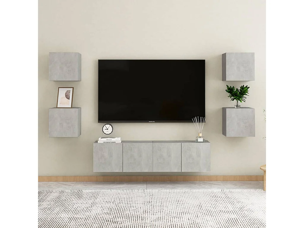 Étagère murale 4 pcs Gris béton 30,5x30x30