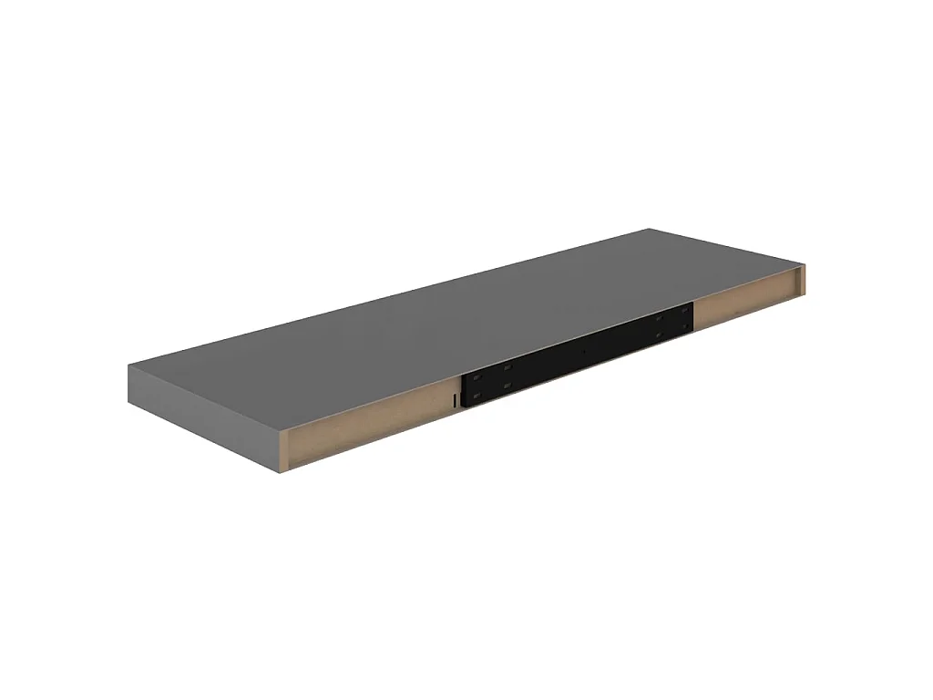 Étagère murale flottante 4 pcs Gris brillant 80x23,5x3,8 MDF