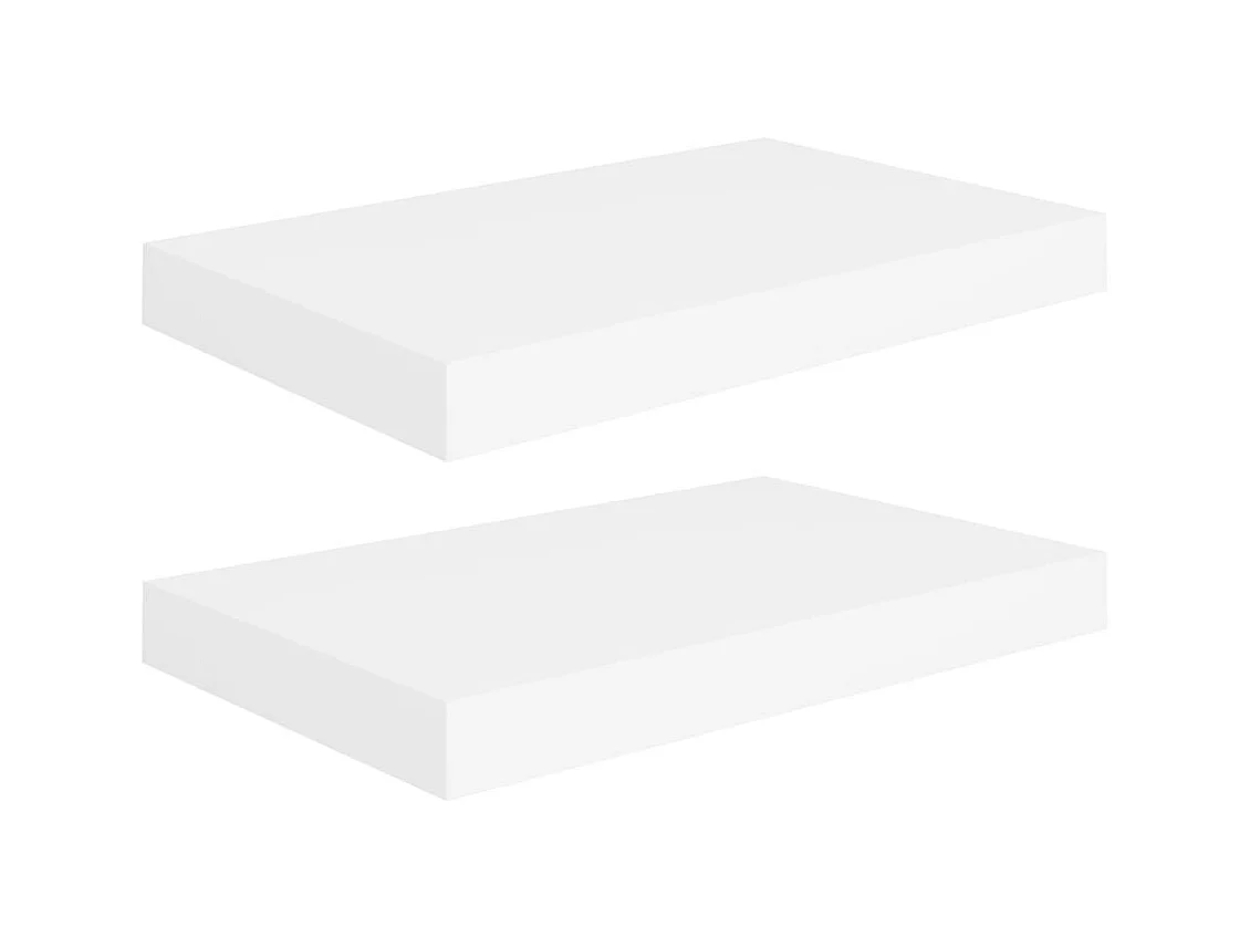 Étagères murales flottantes 2 pcs Blanc 40x23x3,8 MDF