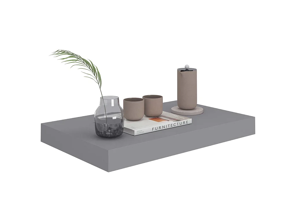 Étagères murales flottantes 4 pcs Gris 40x23x3,8 MDF