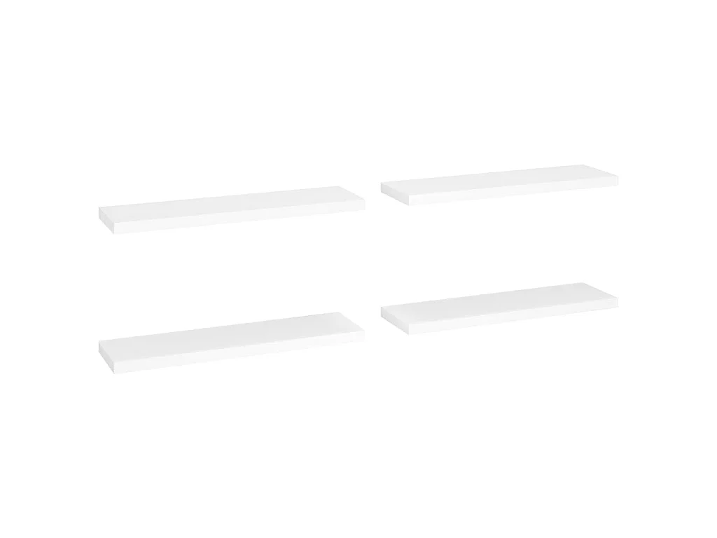 Étagères murales flottantes 4 pcs Blanc 90x23,5x3,8 MDF