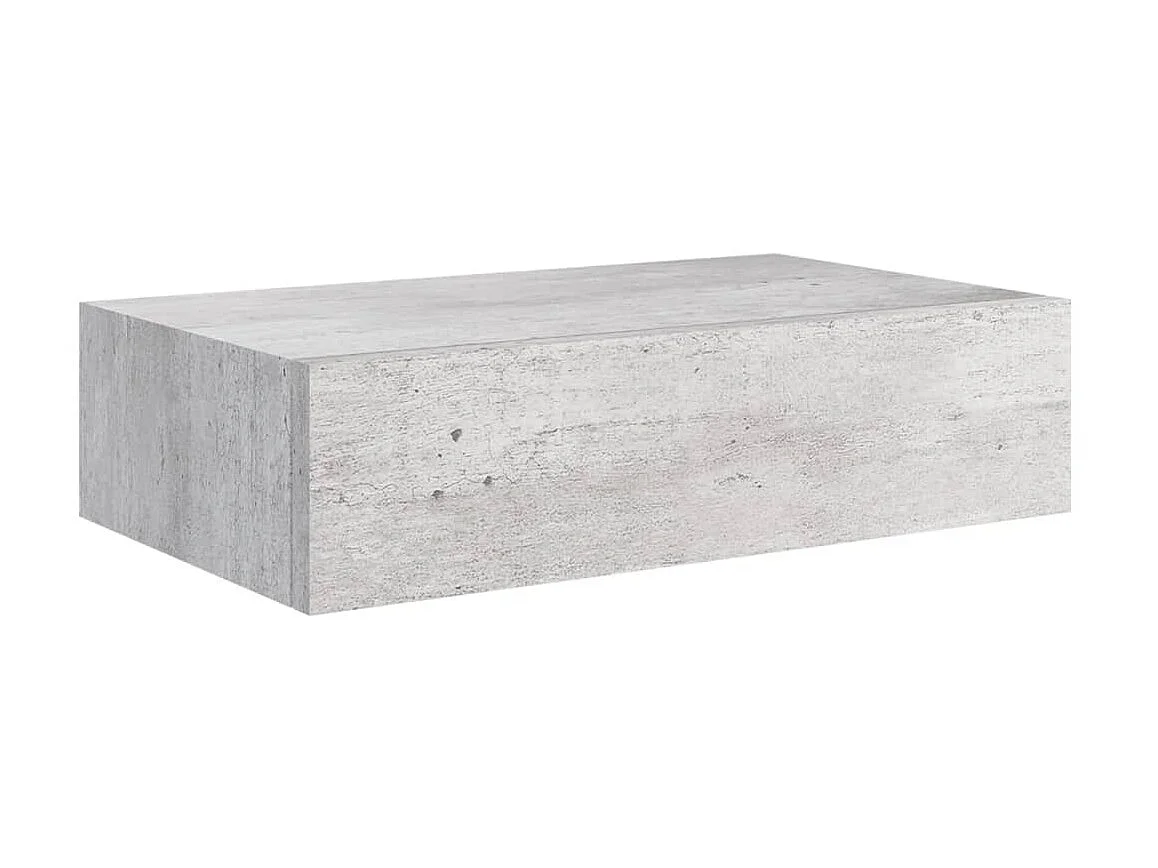 Étagère à tiroir murale Gris béton 40x23,5x10 MDF