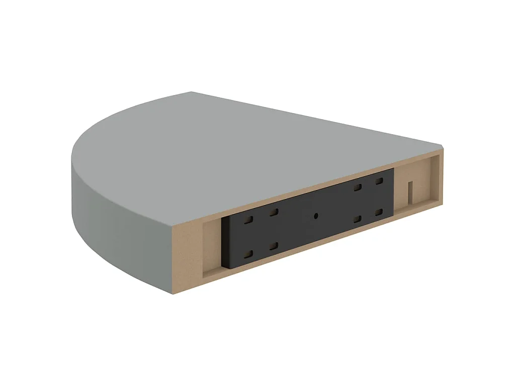 Étagères d'angle flottantes 2 pcs Gris 25x25x3,8 MDF