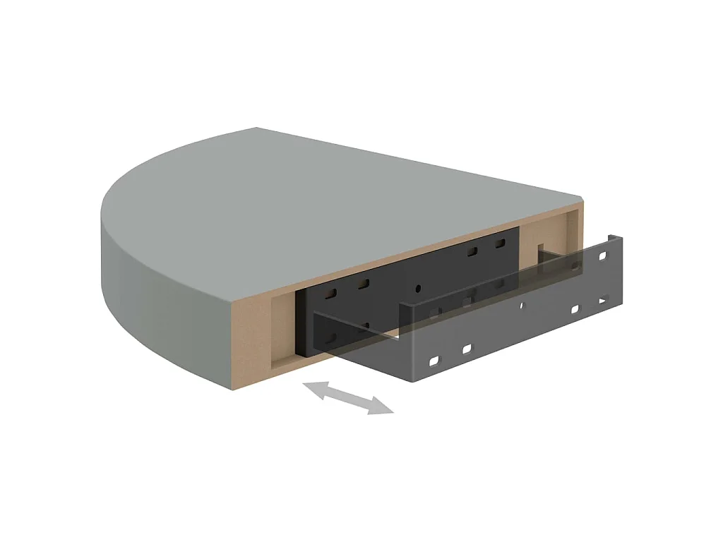Étagères d'angle flottantes 2 pcs Gris 25x25x3,8 MDF