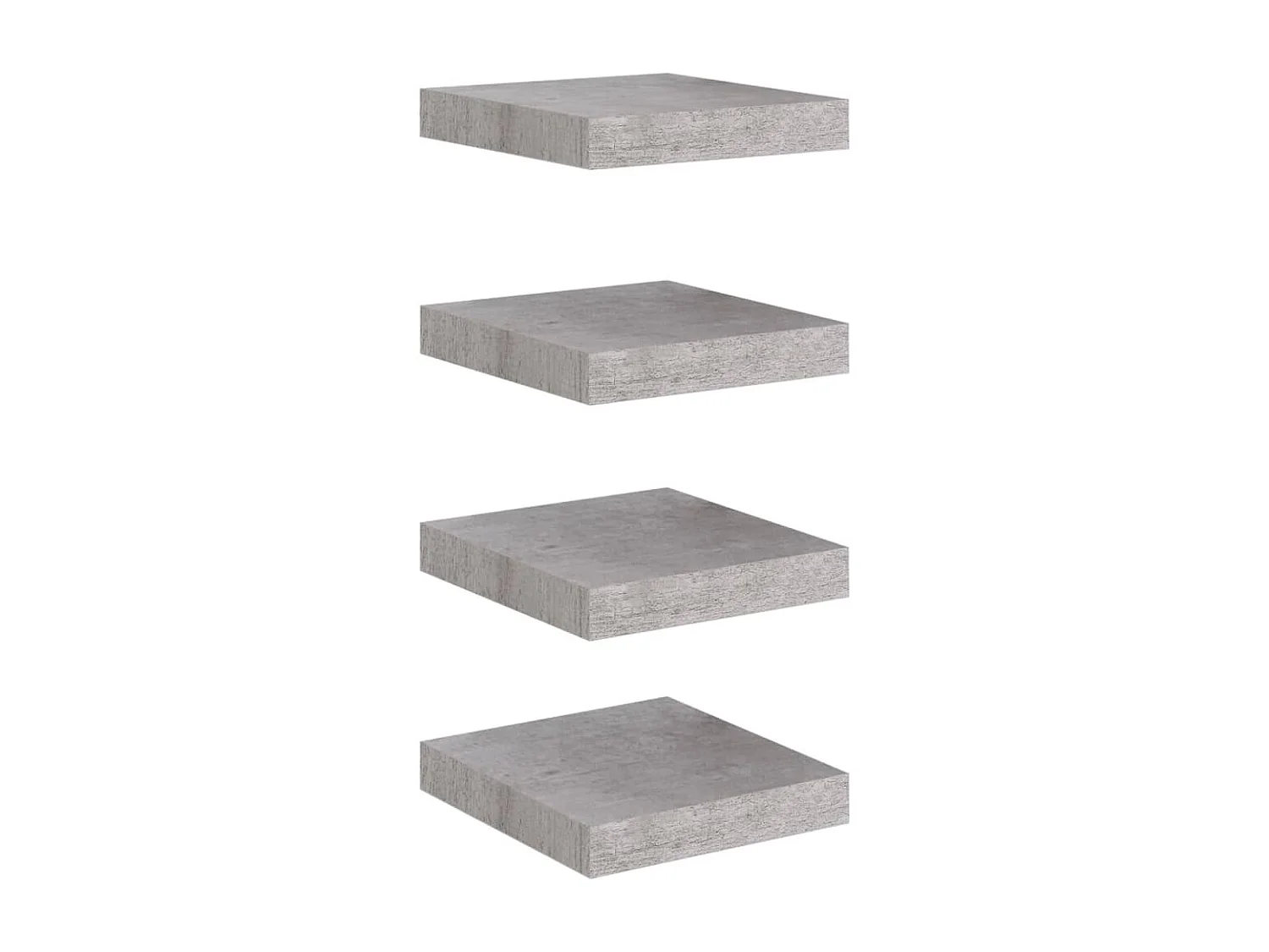 Étagères murales flottantes 4 pcs Gris béton 23x23,5x3,8 MDF