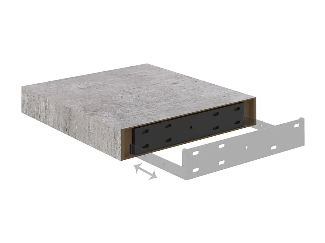 Étagères murales flottantes 4 pcs Gris béton 23x23,5x3,8 MDF