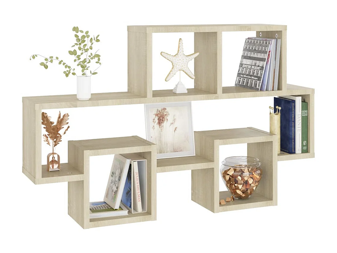 Étagère murale forme d'auto Chêne sonoma 82x15x51