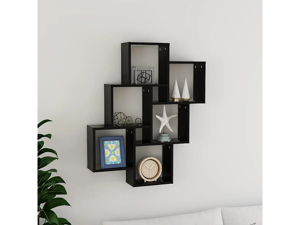 Étagère cube murale Noir 78x15x93