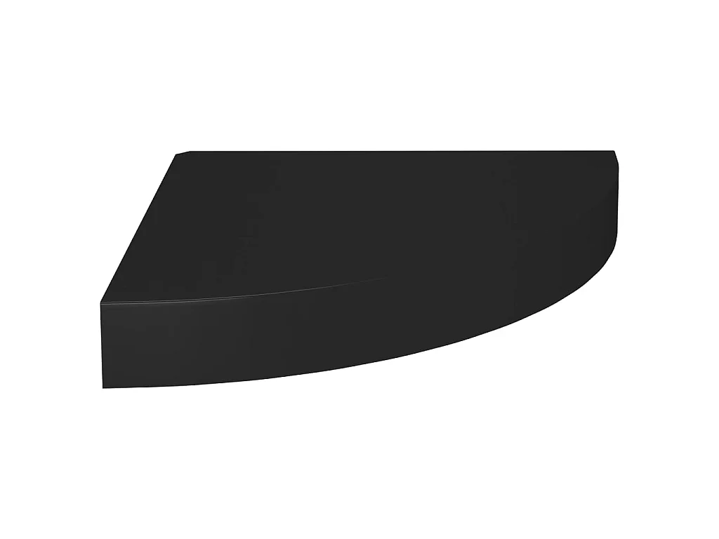 Étagère d'angle flottante Noir 25x25x3,8 MDF