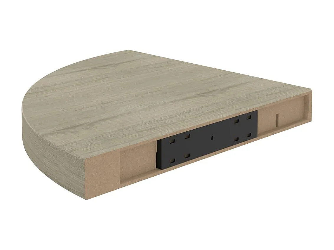 Étagère d'angle flottante Chêne 35x35x3,8 MDF