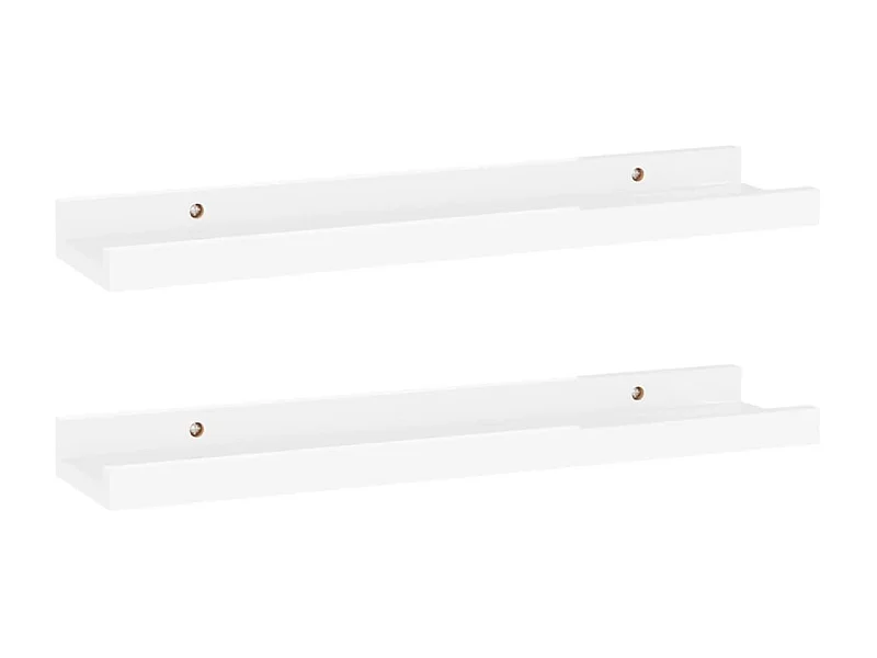 Étagères murales 2 pcs Blanc brillant 40x9x3