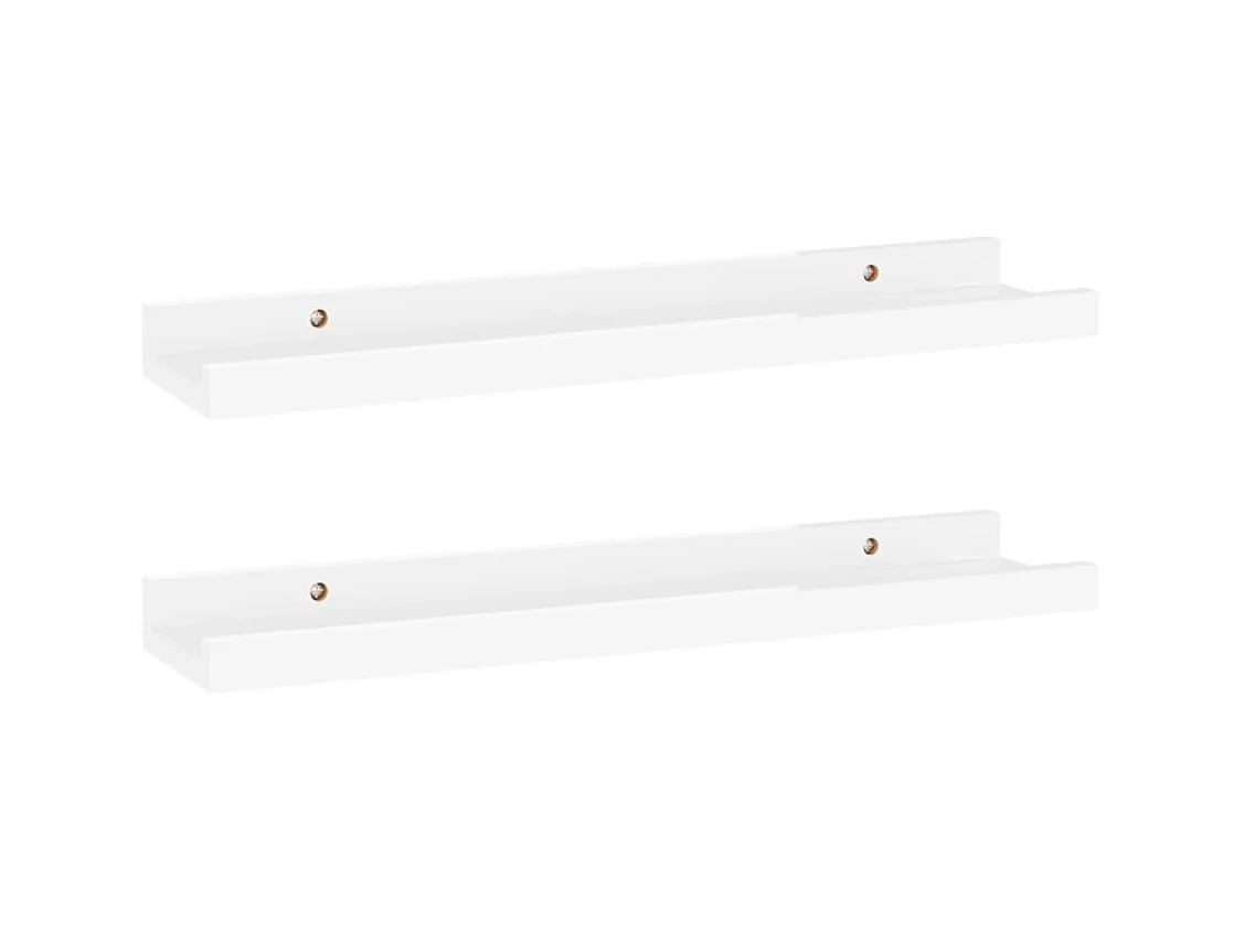 Étagères murales 2 pcs Blanc brillant 40x9x3