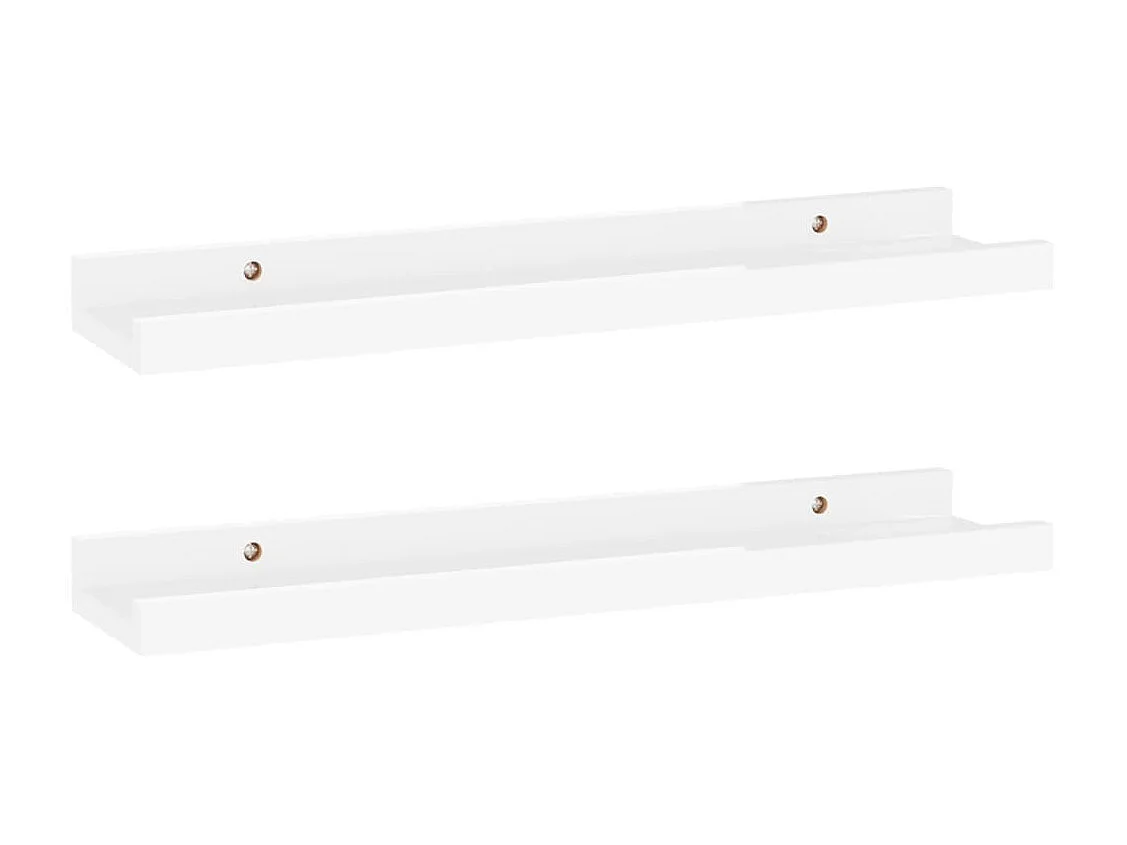 Étagères murales 2 pcs Blanc brillant 40x9x3