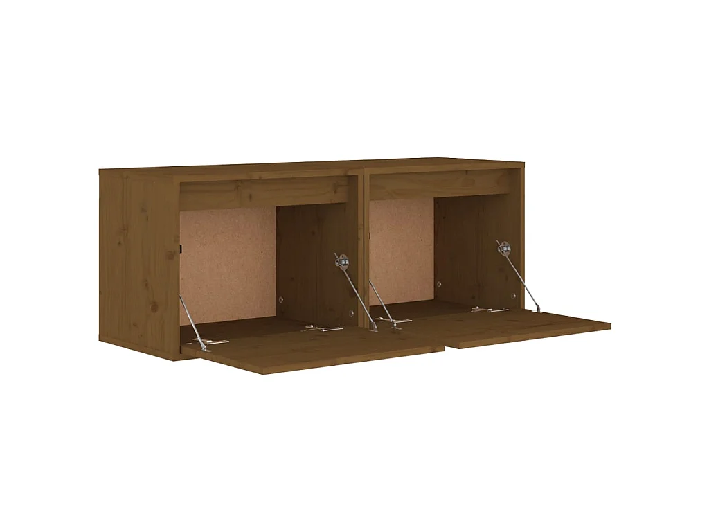 Armoires murales 2pcs Marron miel 45x30x35 Bois de pin massif