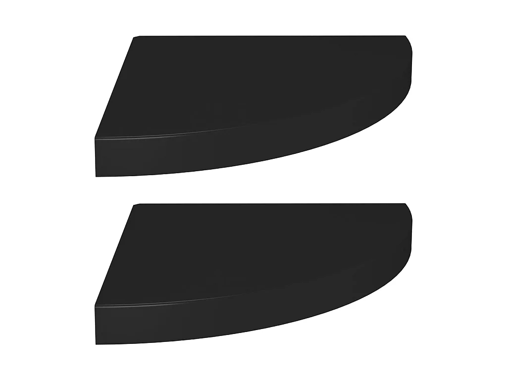 Étagères d'angle flottantes 2 pcs Noir 35x35x3,8 MDF